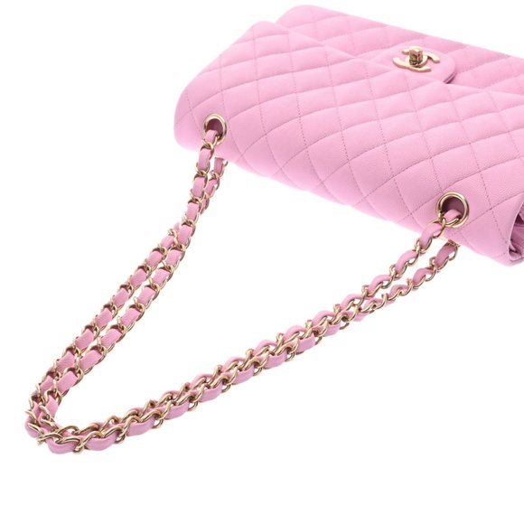 CHANEL Chanel matelasse W flap chain shoulder 25 pink ladies caviar skin bag - Picture 3 of 12